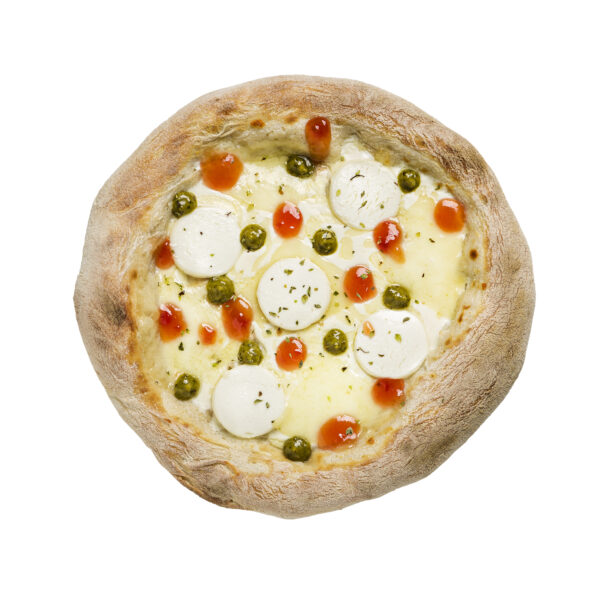 Pizza 4 Quesos, con Pesto y tomate confitado