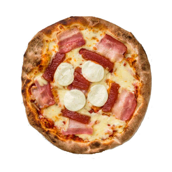 Queso de cabra, bacon ahumado y membrillo 28cm